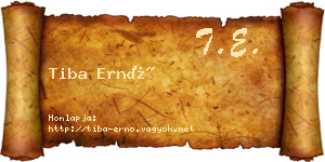 Tiba Ernő névjegykártya